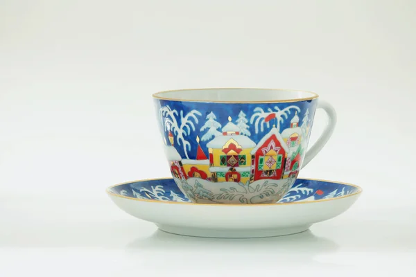 Christmas cup with a winter pattern — Stock Photo, Image