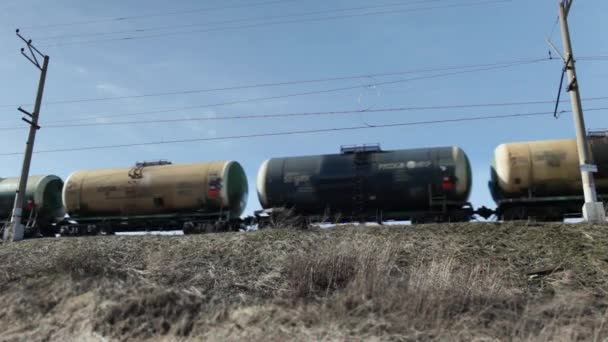 Transporte Produtos petrolíferos por caminho de ferro — Vídeo de Stock