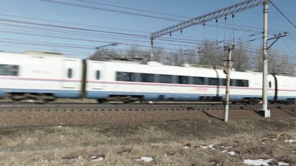 Hoge snelheid passagier trein landschap — Stockvideo