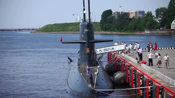 Dutch submarine Dolphin — Stock Video