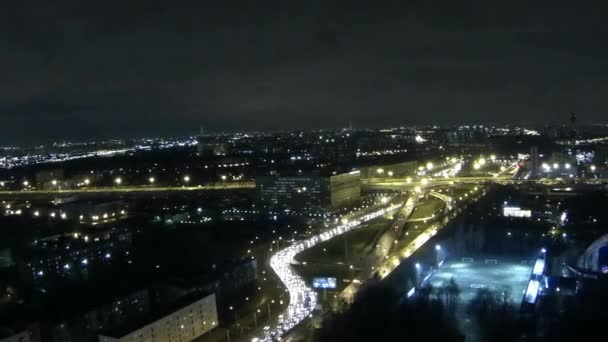 Skyline w Sankt Petersburgu noc time lapse — Wideo stockowe