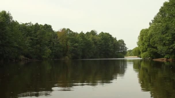 Waterway Boat Moving River — Stock Video