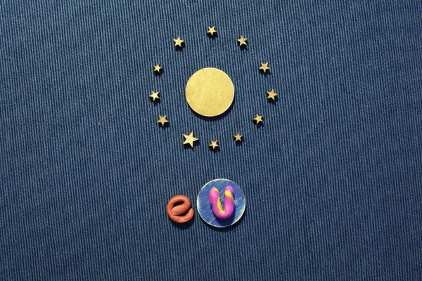 Sol de símbolo de Europa unida em um círculo de estrelas — Fotografia de Stock