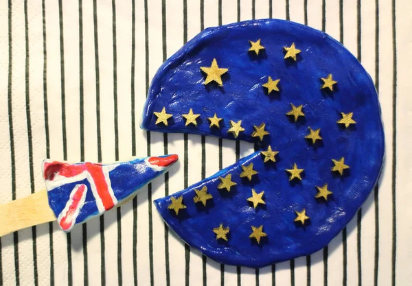 Pizza cores da bandeira da Europa Unida e Grã-Bretanha — Fotografia de Stock