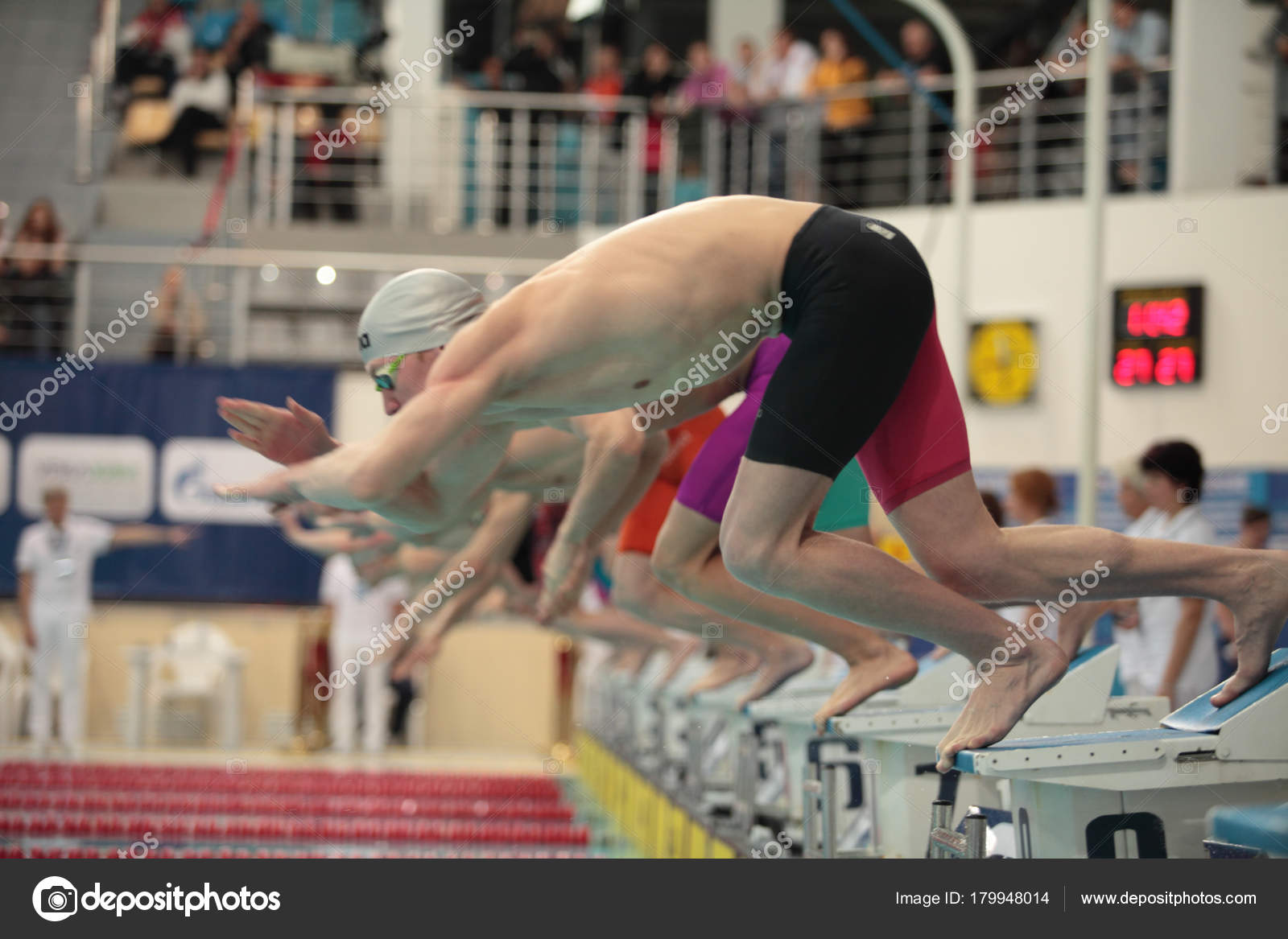 Swimmers At The Start Jump Stock Editorial Photo C Mrivserg