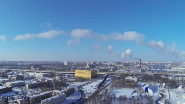 Petersburg Winter Aerial View Time Lapse — Stock Video