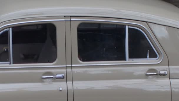 Εσωτερικό Deluxe Ρετρό Αυτοκίνητο Πλευρά Άποψη — Αρχείο Βίντεο