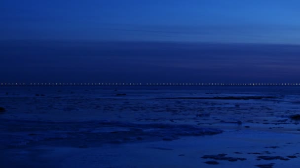 Sankt Petersburg Ryssland Ljus Ringvägen Natten Panorama — Stockvideo