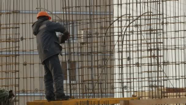 Trabajadores Construccion Knits Refuerzo Acero Las Paredes Casa