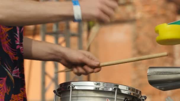 Drummer Hand Drumstick Close — Stock Video