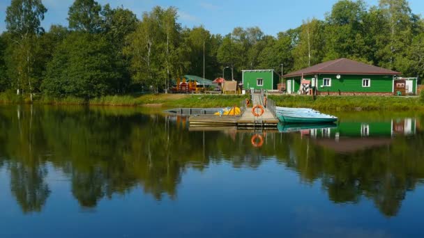 View Boat Station Beautiful Summer Landscape — 비디오