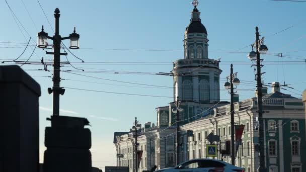 Saint Pétersbourg Russie Janvier 2020 Bâtiment Musée Kunstkamera Avec Globe — Video