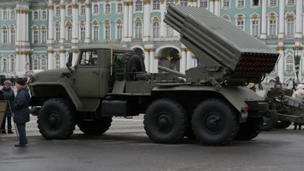 Petersburg Russia January 2020 Multiple Launch Rocket System Grad Palace — 비디오