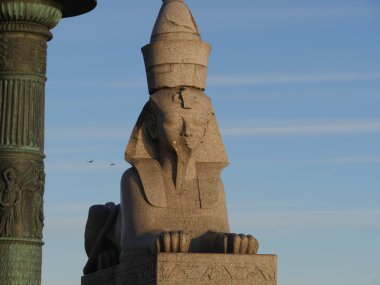 St. Petersburg, Rusya, 15 Ocak 2020. Mısır sfenks firavunu Amenhotep
