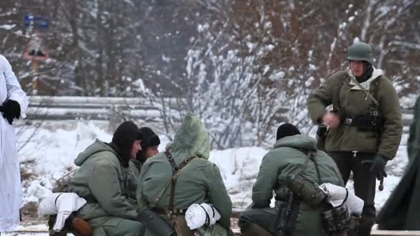 Sankt Petersburg Ryssland Januari 2017 Soldater Tyska Truppernas Uniformer Ww2 — Stockvideo