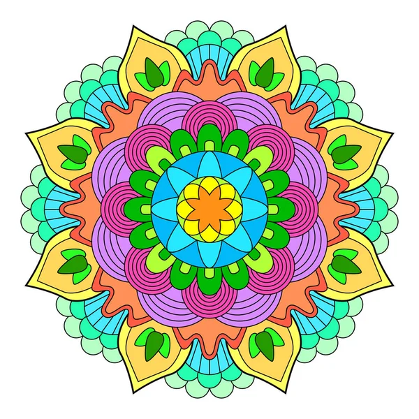 Décoration abstraite Mandala couleur — Image vectorielle