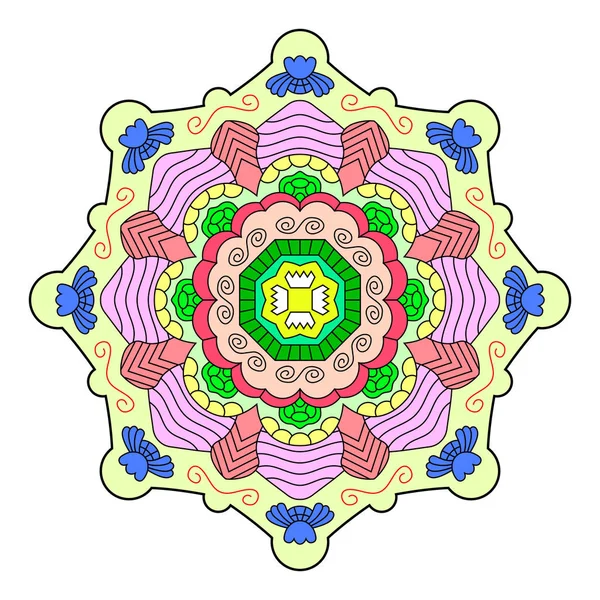 Décoration abstraite Mandala couleur — Image vectorielle