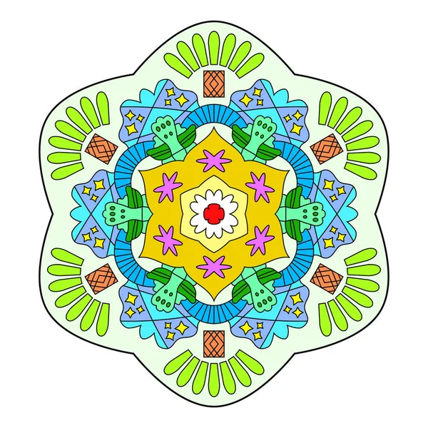 Décoration abstraite Mandala couleur — Image vectorielle