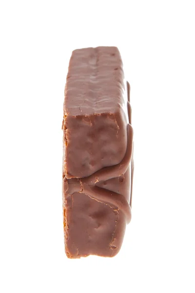 Çikolatalı Bisküvi Beyaz Arka Plan Metin Için Boşluk — Stok fotoğraf