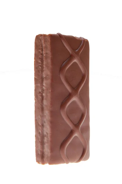 Biscoito Chocolate Fundo Branco Branco Para Texto — Fotografia de Stock