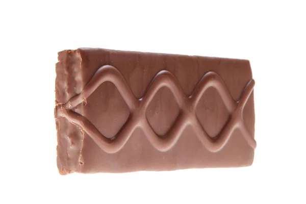 Çikolatalı bisküvi ve beyaz arka plan. Metin için boşluk