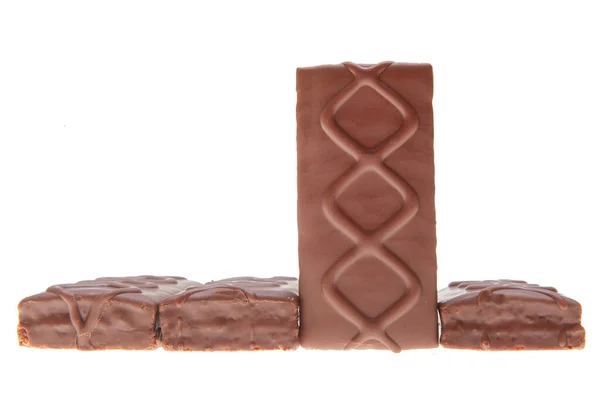 Beyaz Arka Planda Izole Edilmiş Çıtır Çikolatalı Kurabiyeler — Stok fotoğraf