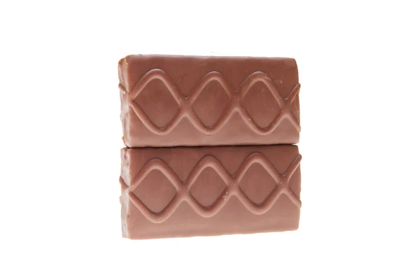 Biscoitos Chocolate Crocantes Isolados Backgound Branco — Fotografia de Stock