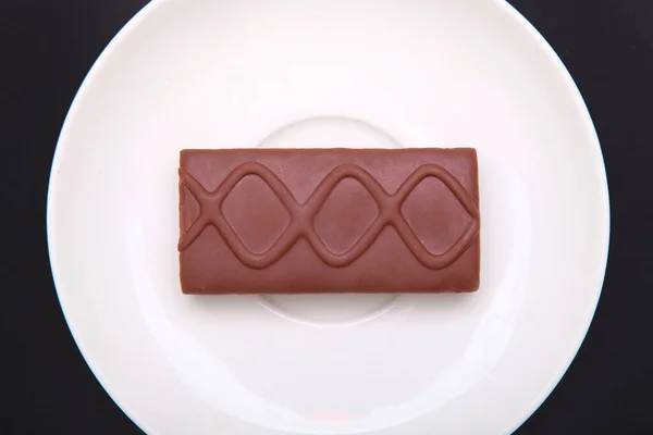 Biscoito Chocolate Como Lanche Leve Vista Superior — Fotografia de Stock