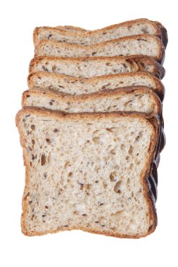 Tam buğday ekmeği dilimleri. Yakın çekim.