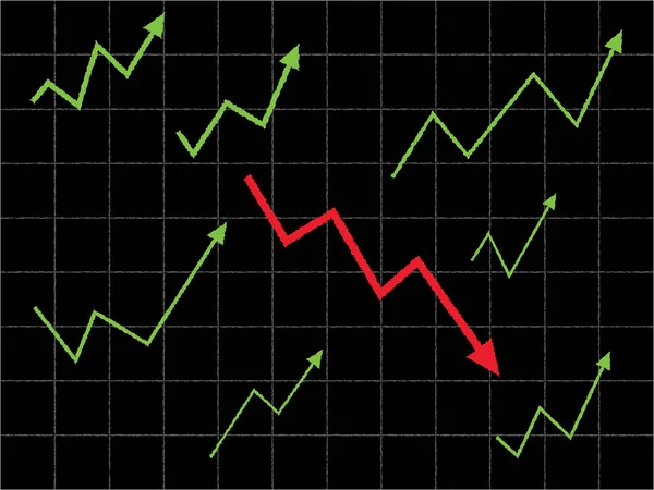 Concepto de tendencia descendente y de observación de tendencias . — Archivo Imágenes Vectoriales