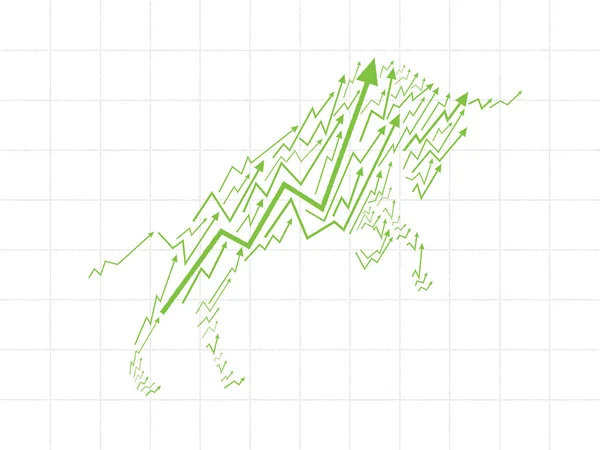牛市中的股票交易所. — 图库矢量图片