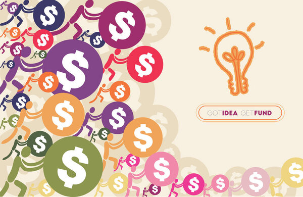 People giving money for Crowdfunding concept.