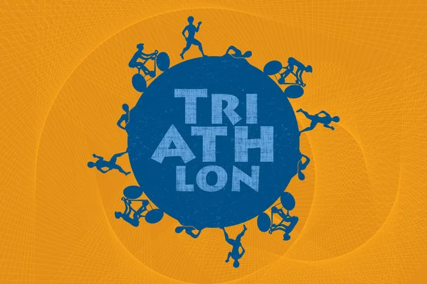 Yüzme, koşu ve bisiklet triatlon grafik.