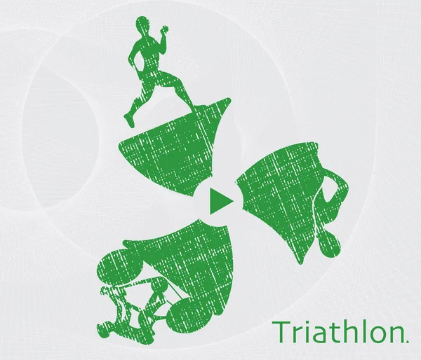 実行して、水泳やトライアスロン グラフィックのサイクリング. — ストックベクタ