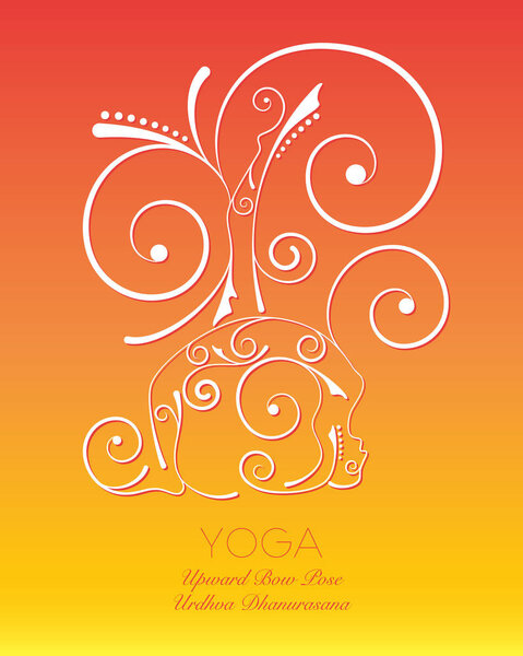 Swirl graphic yoga pose.