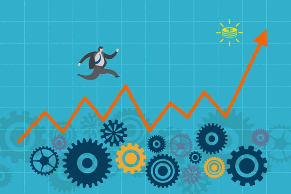 Concepto de negocio. Empresario postulándose para el éxito . — Archivo Imágenes Vectoriales