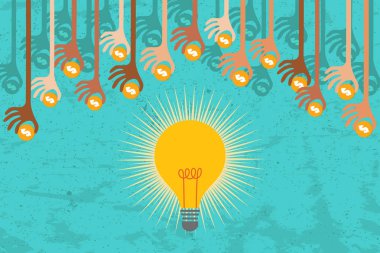 Crowdfunding ve iş yatırım kavramı.