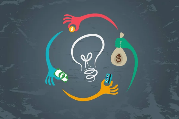 Crowdfunding ve iş yatırım kavramı.