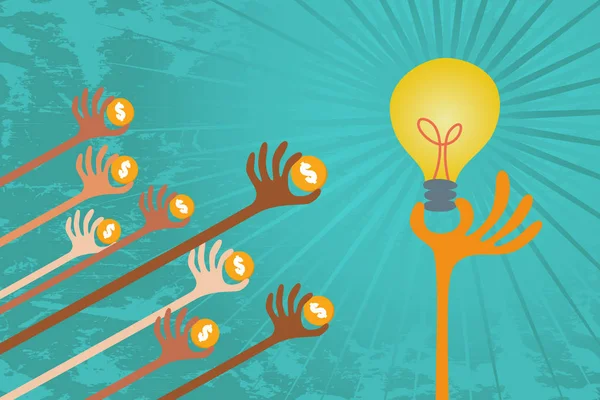 Crowdfunding ve iş yatırım kavramı.