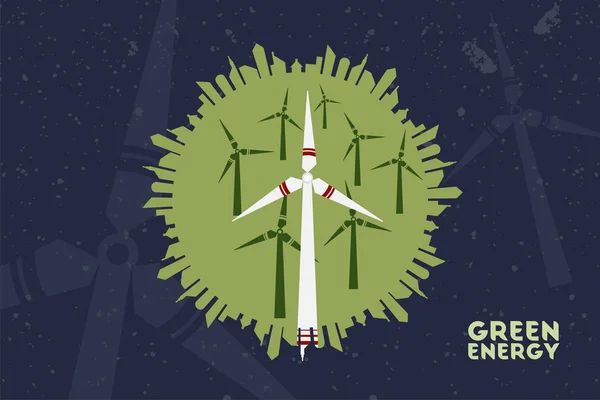 Zapisz środowiska i koncepcja zielonej energii. — Wektor stockowy