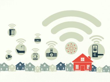 Akıllı ev ve internet şeyler kavramının.