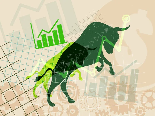 Conceito de mercado financeiro e de investimento de ações . —  Vetores de Stock