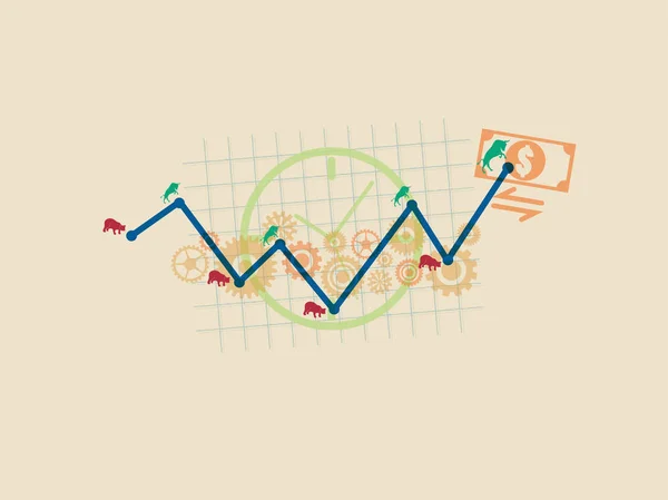 Finanz- und Aktienmarktkonzept. — Stockvektor