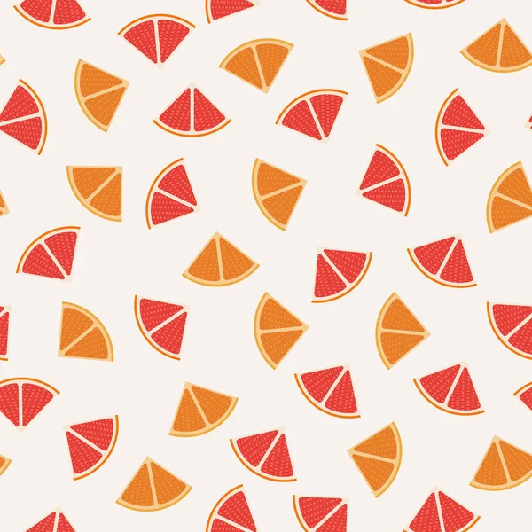 Vzor bezešvé pozadí grafiky, mandarinky, grapefruitu a pomeranče. — Stockový vektor