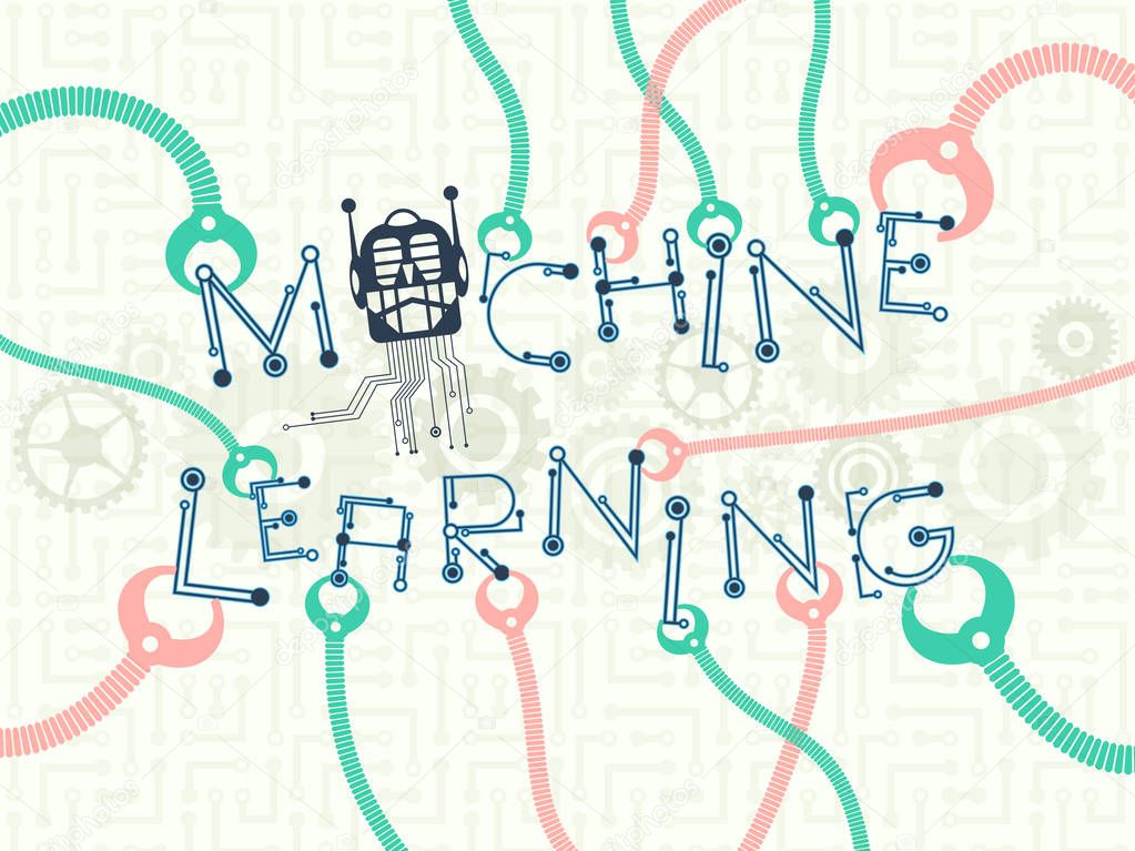 Data technology and machine learning concept.