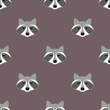 Stilize baş Rakun. Seamless modeli