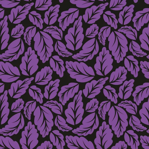 紫罗兰叶。无缝矢量模式 — 图库矢量图片