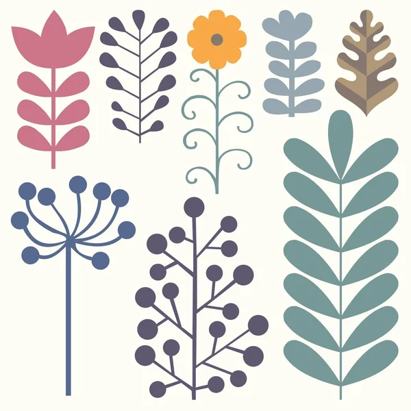 Elementos florales. Colección vectorial para su diseño — Vector de stock