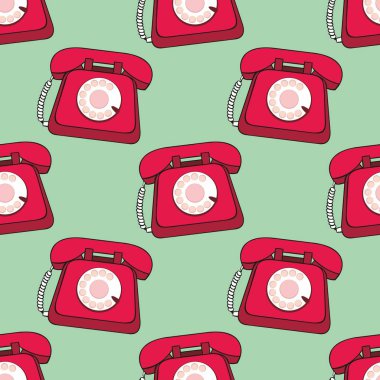 Telefon. Vektör sorunsuz arka plan tasarımı için