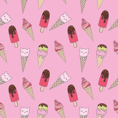 Dondurma. Şirin sorunsuz vektör arka plan
